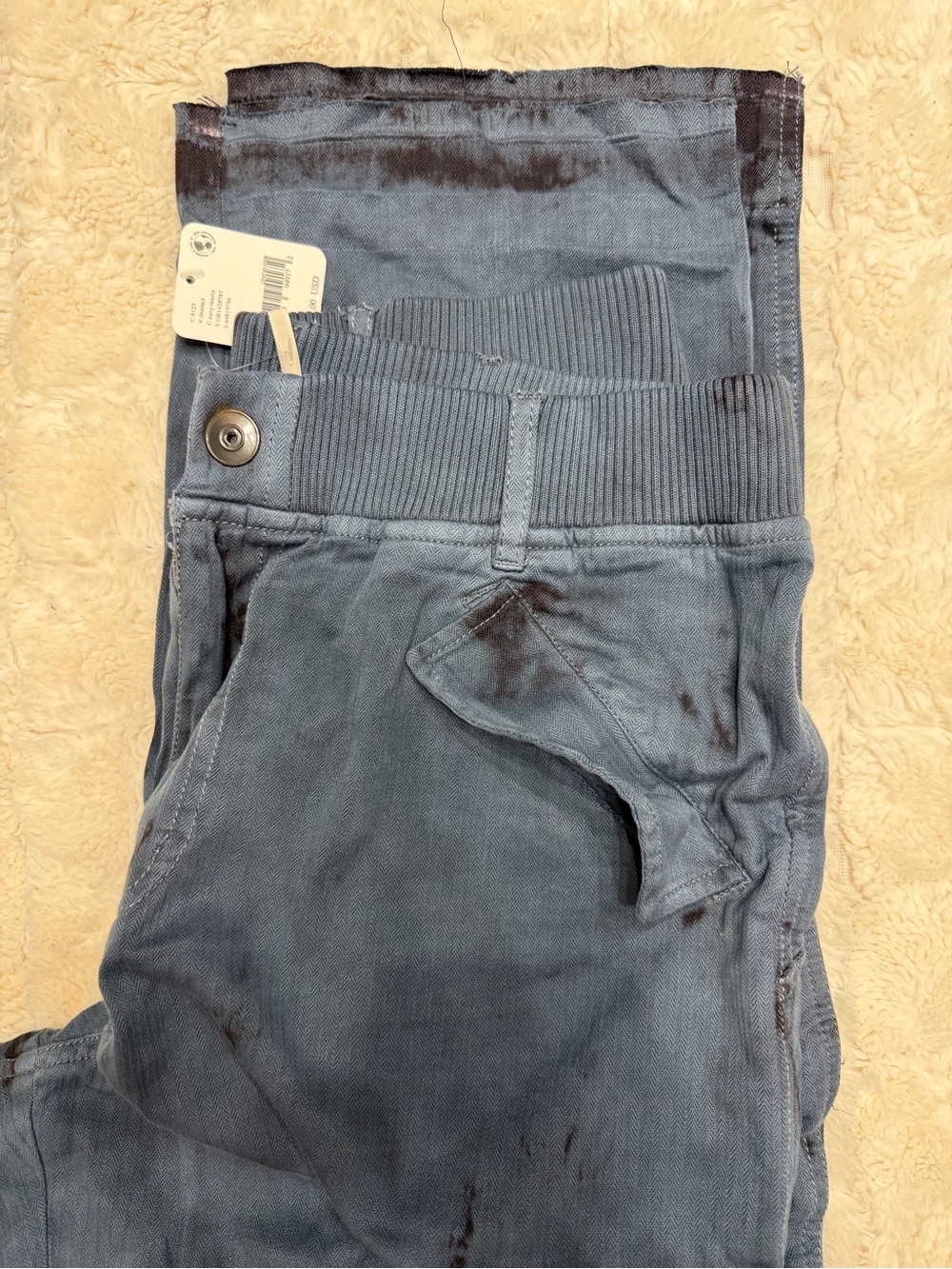 Free People Straight-Leg Pants in Washed Blue NWT